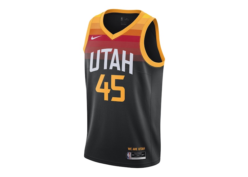 Nike NBA Utah Jazz City Edition Donovan Mitchell 45 Swingman Jersey Black/Sundial