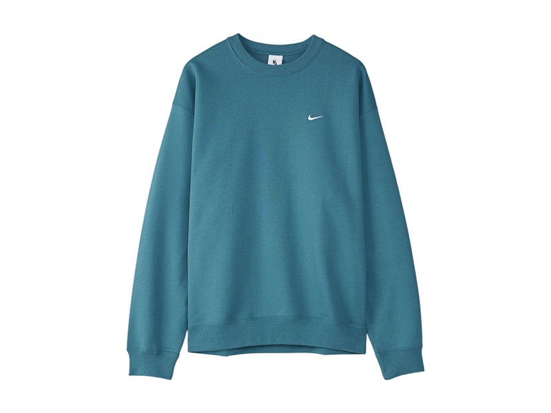 Nike Nikelab Solo Swoosh Fleece Crewneck Hoodie Noise Aqua/White