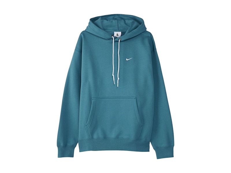 Nike Nikelab Solo Swoosh Fleece Hoodie Pullover Noise Aqua/White