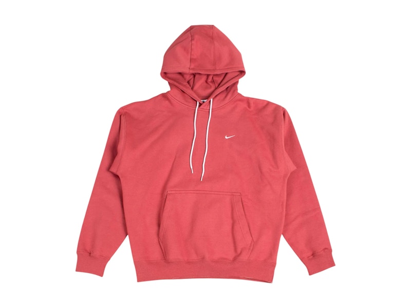 Nike Nikelab Solo Swoosh Fleece Hoodie Pullover Team Red/White