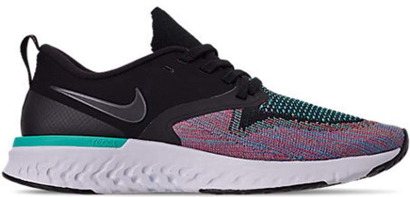 Nike Odyssey React 2 Flyknit Black Hyper Jade Ember Glow (Women's)