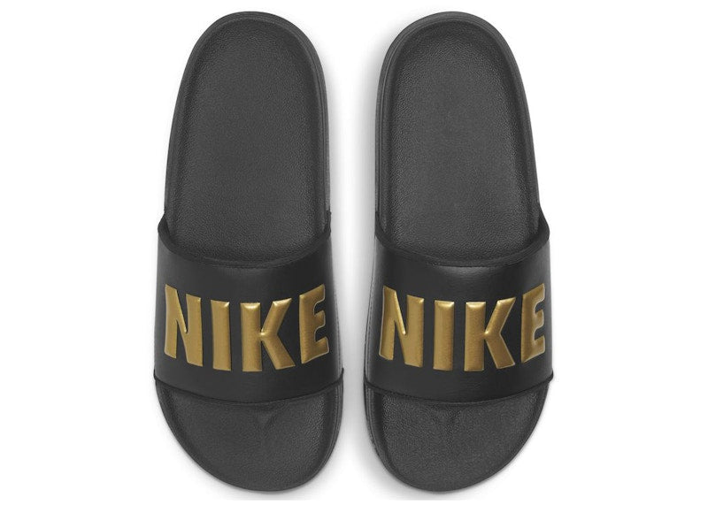 Nike OffCourt Slide Black Metallic Gold