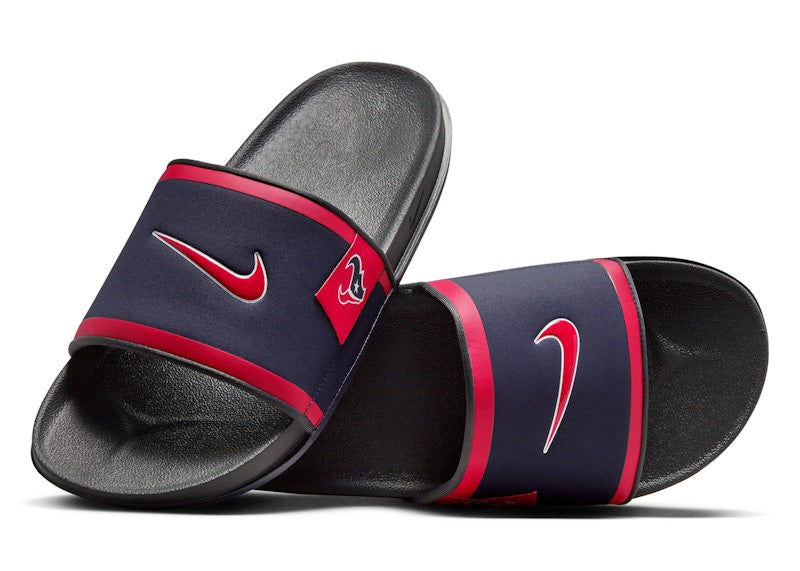 Nike Offcourt Slide Houston Texans Marine Dark Smoke Grey Gym Red