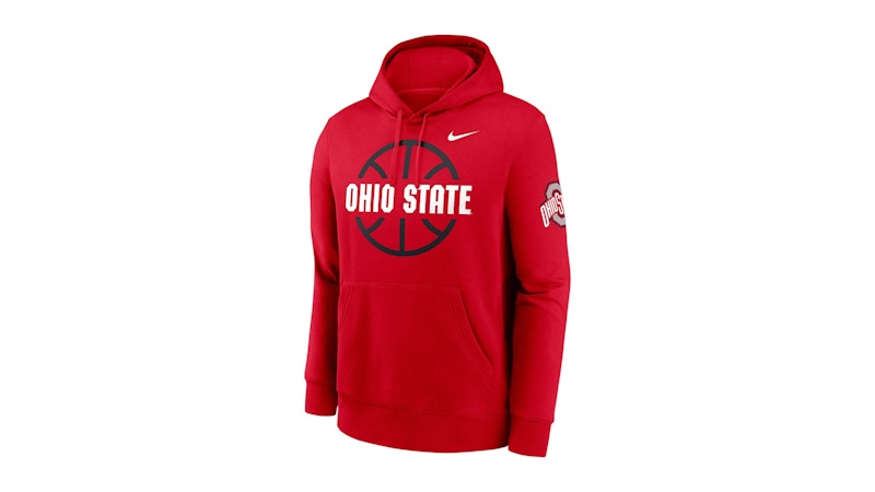 Nike Ohio State Buckeyes Club Basketball Icon College Pullover Hoodie University Red