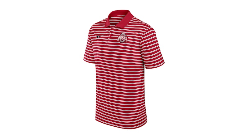 Nike Ohio State Buckeyes Primetime Victory Striped Dri-FIT College Polo Red