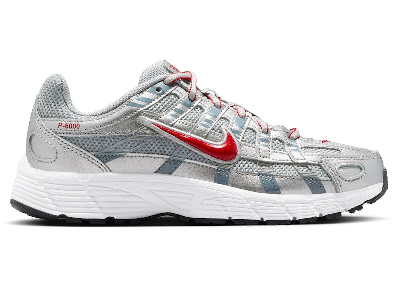 Nike P-6000 Metallic Silver Gym Red (GS)