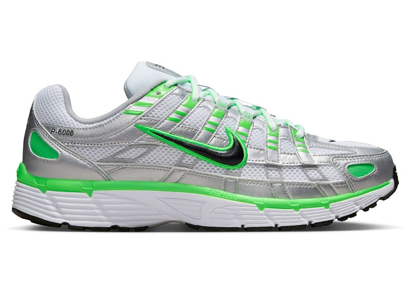 Nike P-6000 SE Metallic Silver White Green Strike
