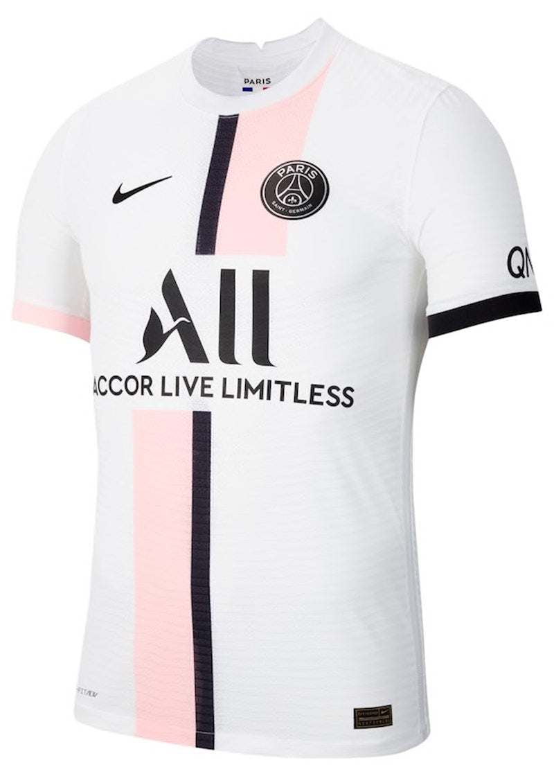 Nike Paris Saint-Germain Away Vapor Match Shirt 2021-22 With Messi 30 Printing Jersey White/Arctic Punk/Black