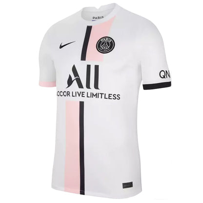 Nike Paris Saint-Germain Breathe Stadium Away Replica Shirt 2021 With Messi 30 Printing Jersey White/Arctic Punk/Black