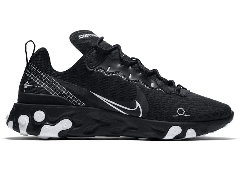 Nike React Element 55 Reverse Schematic Black