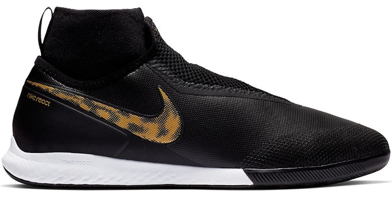 Nike React Phantom VSN Pro DF IC Black Metallic Gold