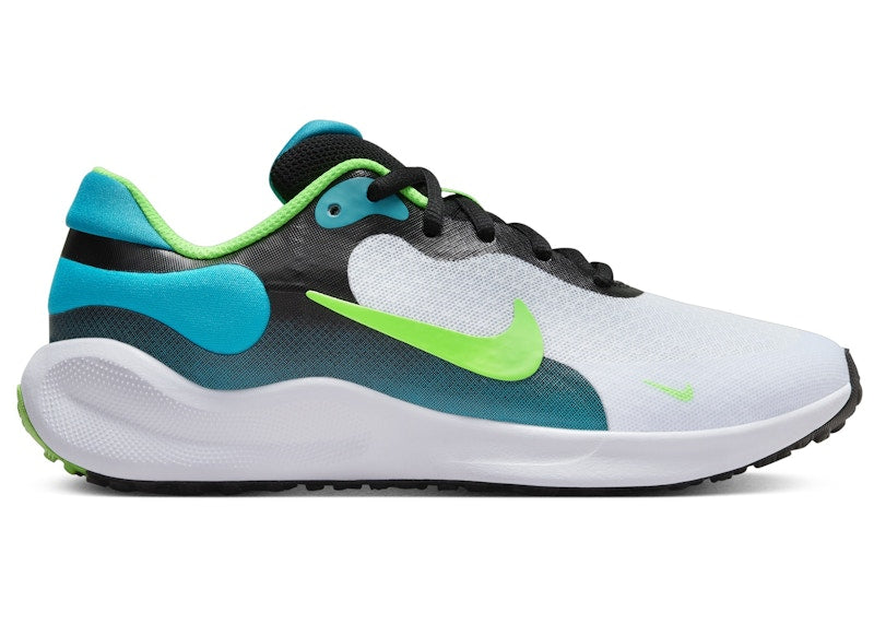 Nike Revolution 7 Black Football Grey Aquamarine Green Strike (GS)