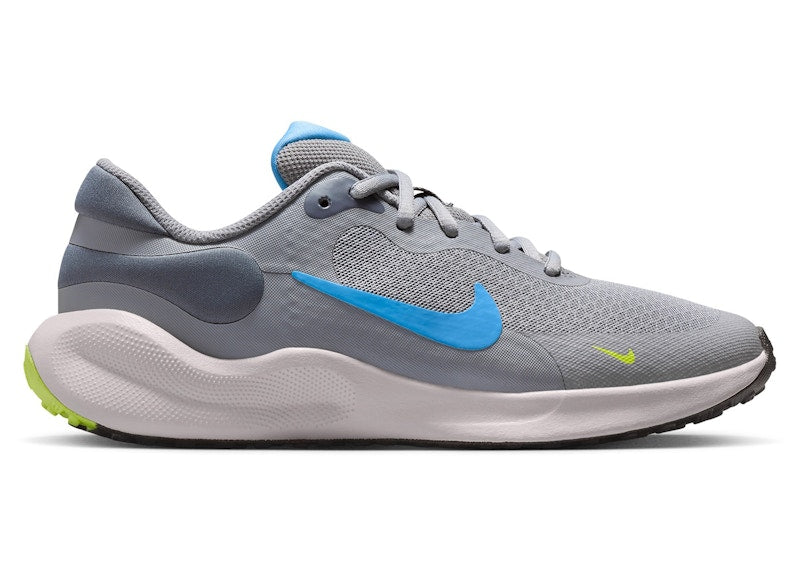 Nike Revolution 7 Cement Grey Light Carbon Volt University Blue (GS)