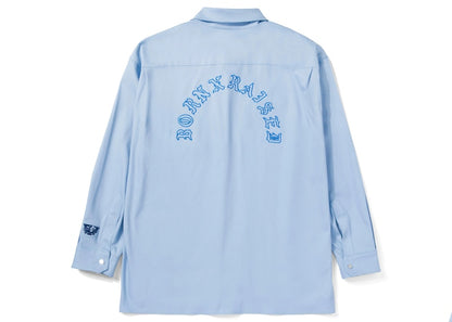 Nike SB Born X Raised Oversized Chambray Button Up Shirt Blue
