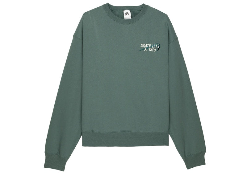 Nike SB Skate Like A Girl Crewneck Hoodie Mineral Slate/Dark Teal Green