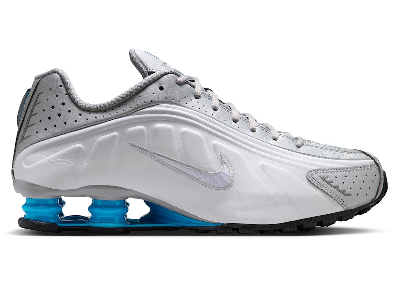 Nike Shox R4 Metallic Silver White Blue Lagoon