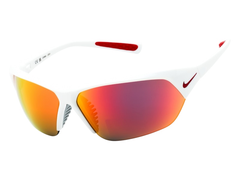 Nike Skylon Ace Sport Wraparound Sunglasses White Grey Red Mirror (SKYLON-ACE-FQ4683-106)