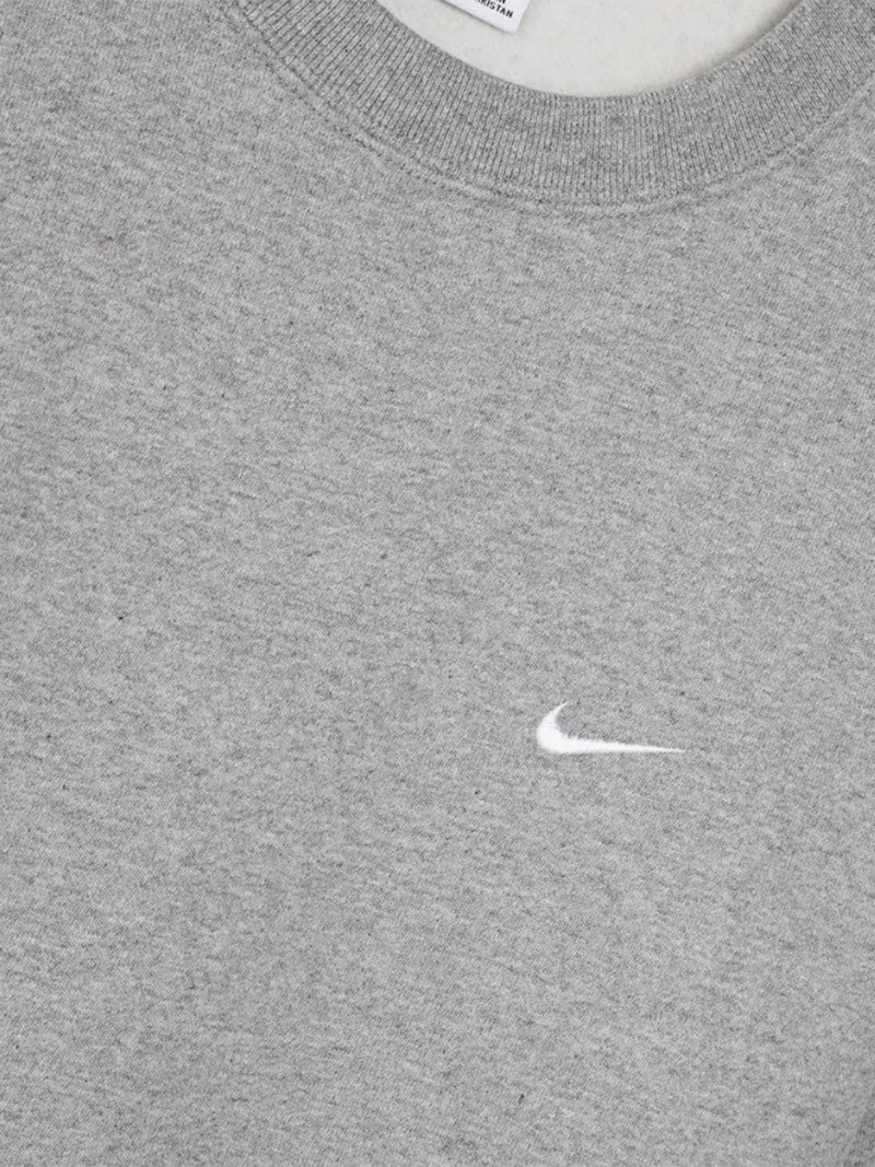 Nike Solo Swoosh Fleece Crewneck Dark Grey Heather/White