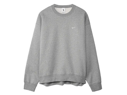 Nike Solo Swoosh Fleece Crewneck Dark Grey Heather/White