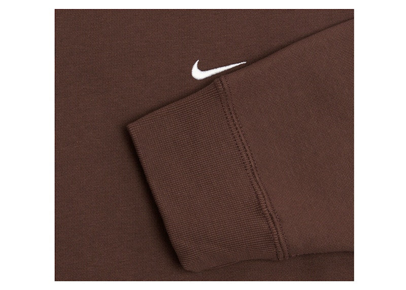 Nike Solo Swoosh Fleece Crewneck Hoodie Baroque Brown