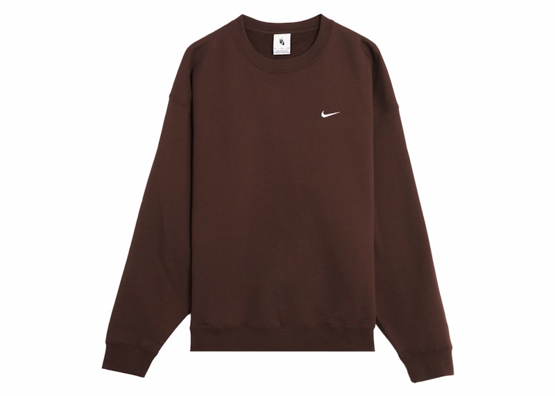 Nike Solo Swoosh Fleece Crewneck Hoodie Baroque Brown