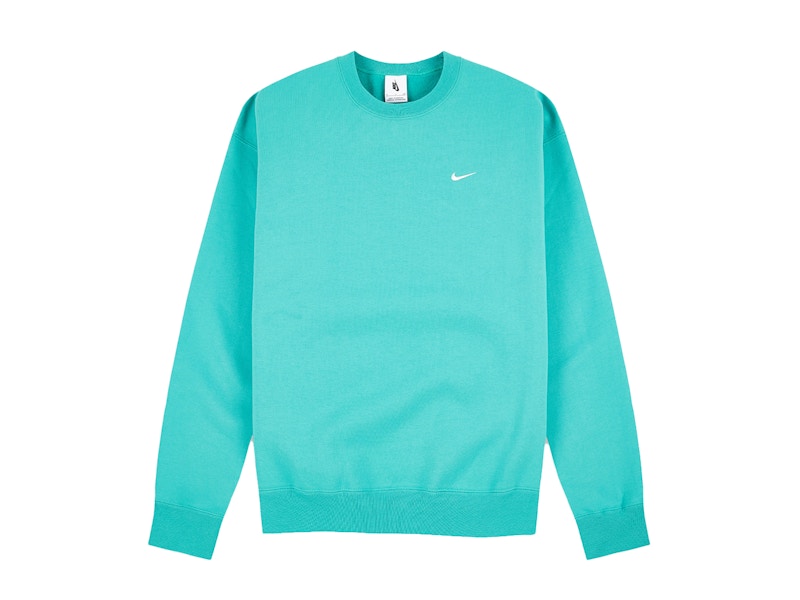 Nike Solo Swoosh Fleece Crewneck Mystic Green/White