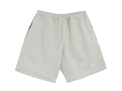 Nike Solo Swoosh Fleece Shorts Dark Grey Heather/White