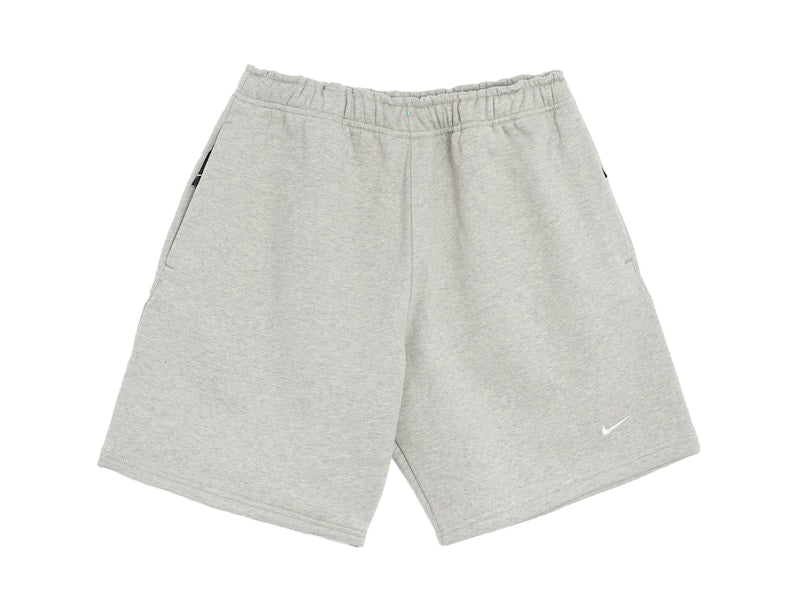 Nike Solo Swoosh Fleece Shorts Dark Grey Heather/White