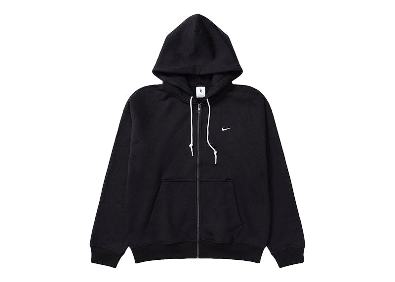 Nike Solo Swoosh Full Zip Hoodie Black/White