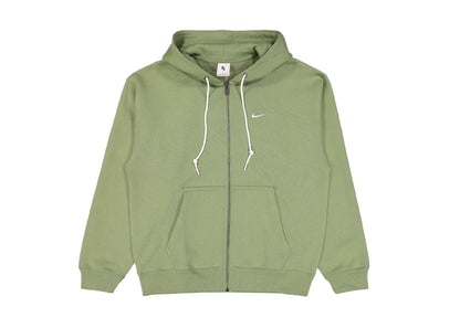 Nike Solo Swoosh Full Zip Hoodie Oil Green/White