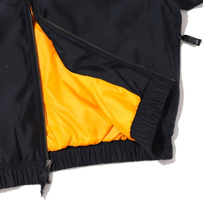 Nike Solo Swoosh Satin Bomber Jacket Black Kumquat