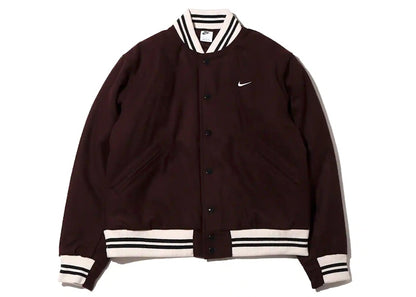 Nike Sportswear Authentics Varsity Jacket (Asia Sizing) Brown Basalt/White