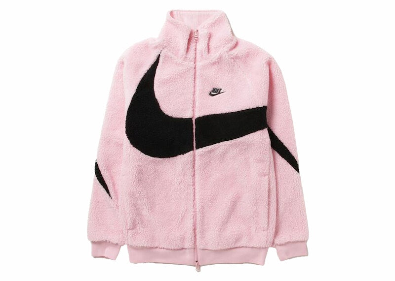 Nike Sportswear Big Swoosh Reversible Boa Jacket (Asia Sizing) Soft Pink/Black