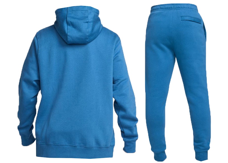Nike Sportswear Club Fleece Full-Zip Hoodie & Joggers Set Dark Marina Blue/Dark Marina Blue/White