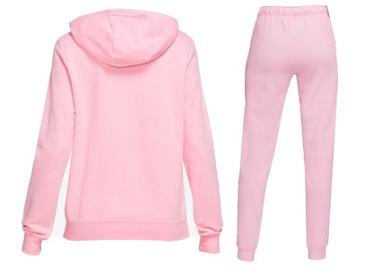 Nike Sportswear Club Fleece Full-Zip Hoodie & Joggers Set Med Soft Pink/White