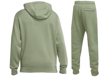Nike Sportswear Club Fleece Full-Zip Hoodie & Joggers Set Oil Green/Oil Green/White