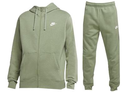 Nike Sportswear Club Fleece Full-Zip Hoodie & Joggers Set Oil Green/Oil Green/White