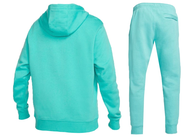 Nike Sportswear Club Fleece Full-Zip Hoodie & Joggers Set Washed Teal/Washed Teal/White