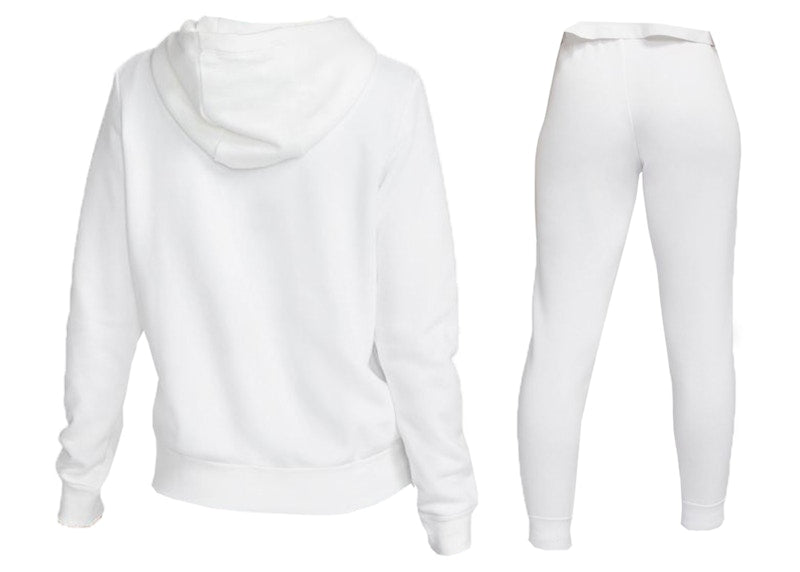 Nike Sportswear Club Fleece Full-Zip Hoodie & Joggers Set White/Black