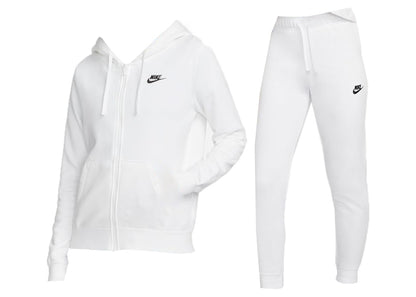 Nike Sportswear Club Fleece Full-Zip Hoodie & Joggers Set White/Black