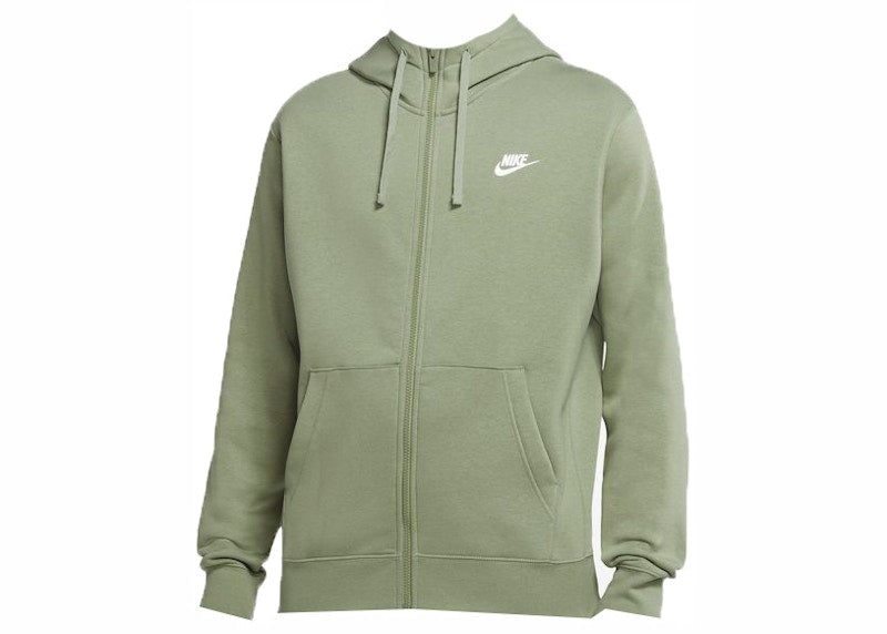 Nike Sportswear Club Fleece Full-Zip Hoodie Oil Green/Oil Green/White