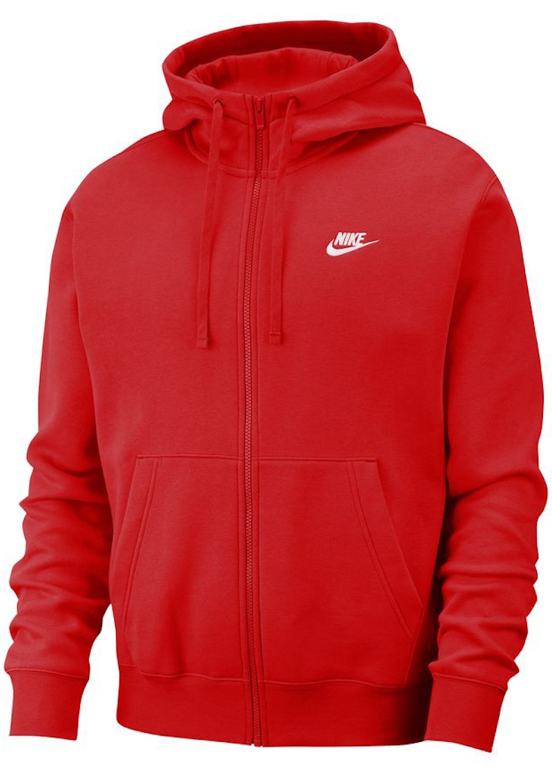 Nike Sportswear Club Fleece Full-Zip Hoodie University Red/University Red/White