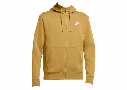 Nike Sportswear Club Fleece Full-Zip Hoodie Wheat Gold/Wheat Gold/White