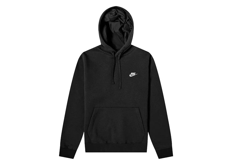 Nike Sportswear Club Fleece Pullover Hoodie Black/White