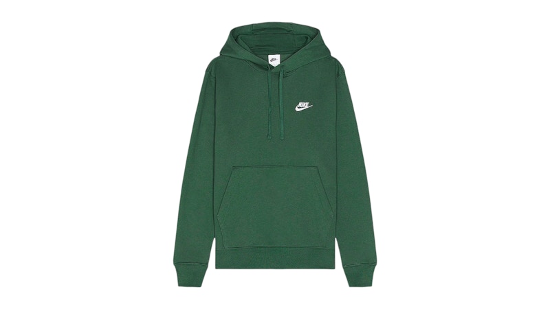 Nike Sportswear Club Fleece Pullover Hoodie Dark Green/White