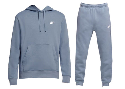 Nike Sportswear Club Fleece Pullover Hoodie & Joggers Set Ashen Slate/Ashen Slate/White