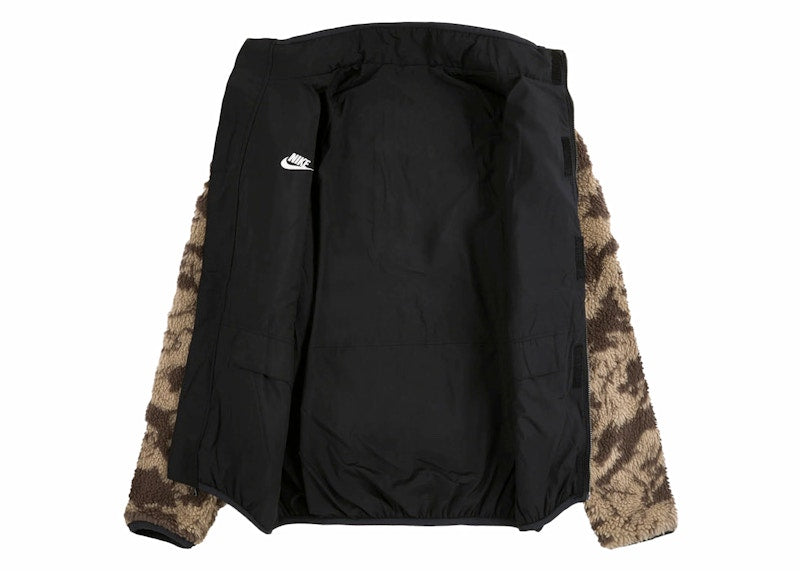 Nike Sportswear Club Fleece Reversible Print Jacket Brown
