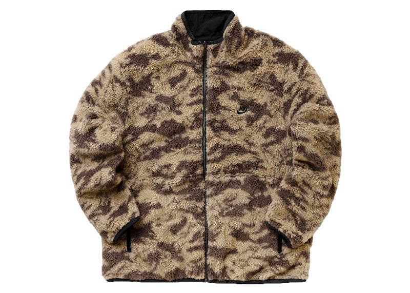 Nike Sportswear Club Fleece Reversible Print Jacket Brown
