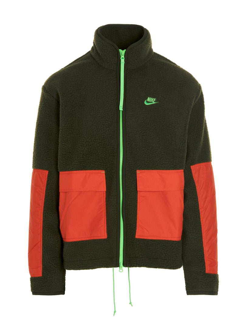 Nike Sportswear Essential Sherpa Full Zip Jacket Rough Green/Orange/Green Strike