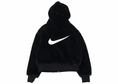 Nike Sportswear Essentials Faux Fur Jacket Black/White